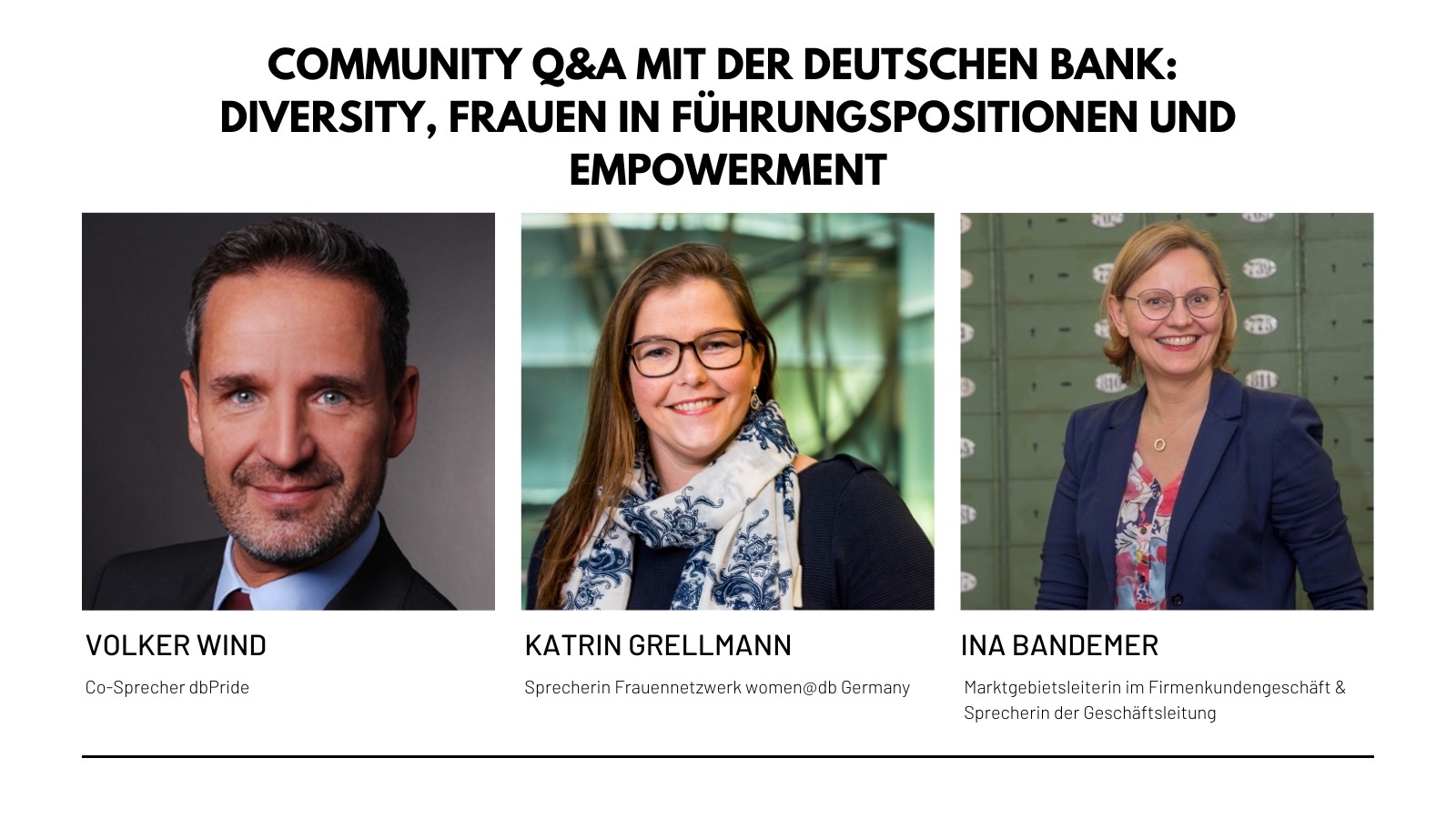 Community Q&A mit der Deutschen Bank: Diversity, Frauen in Führungspositionen und Empowerment